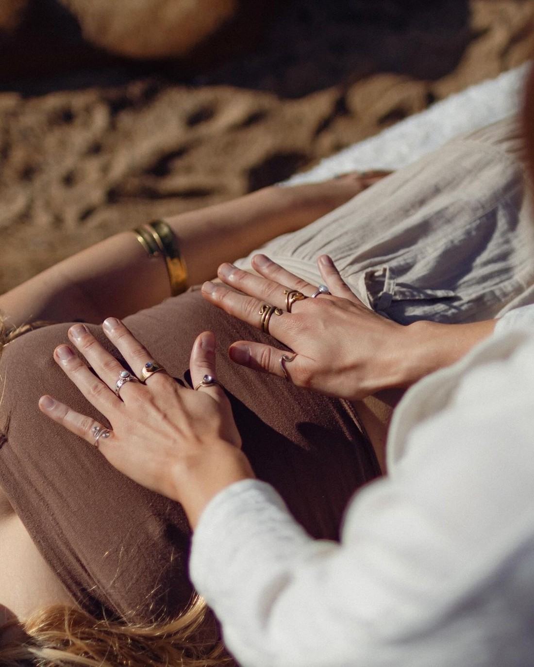 Hands-on healing during a breathwork session